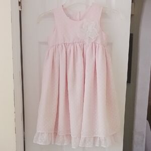 marmellata Light Pink Polka Dot Flower Dress for Girls